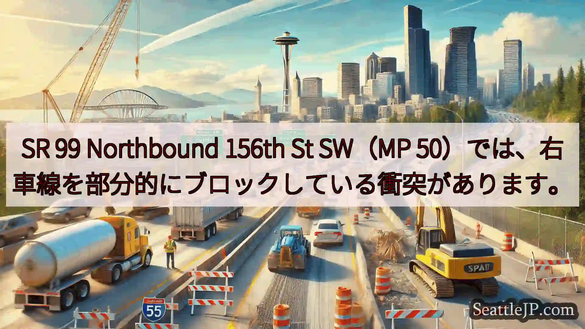 シアトル交通ニュース SR 99 Northbound 156th St SW（MP