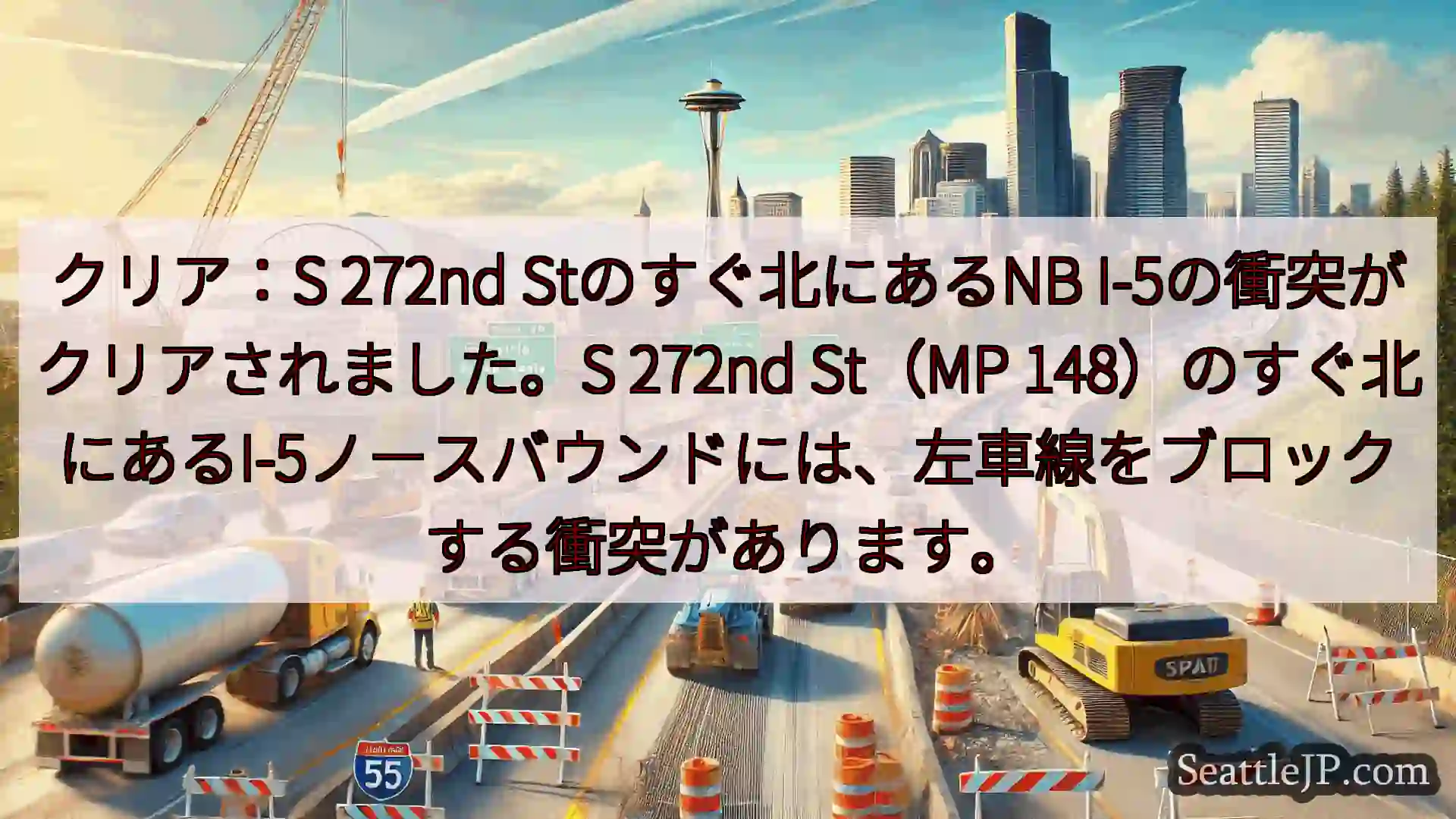 シアトル交通ニュース クリア：S 272nd Stのすぐ北にあるNB