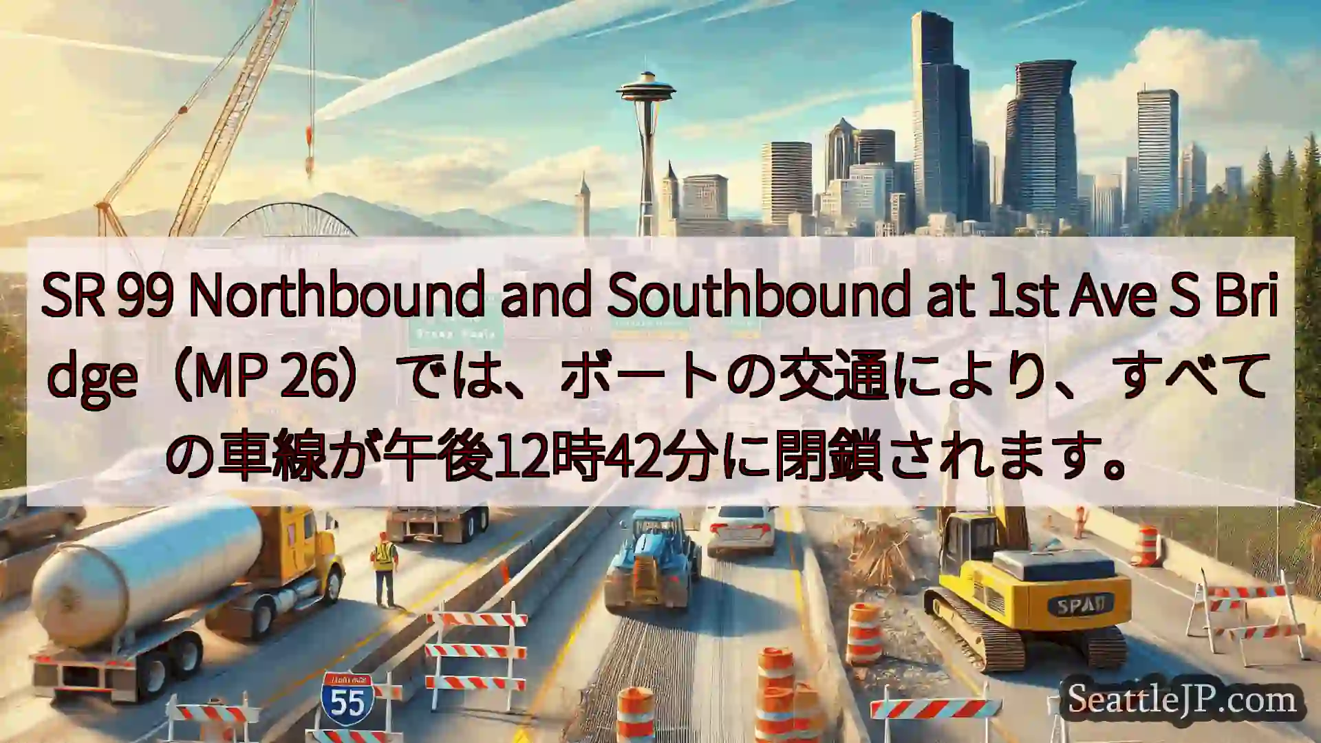 SR 99 Northbound and Southbound at 1st Ave S