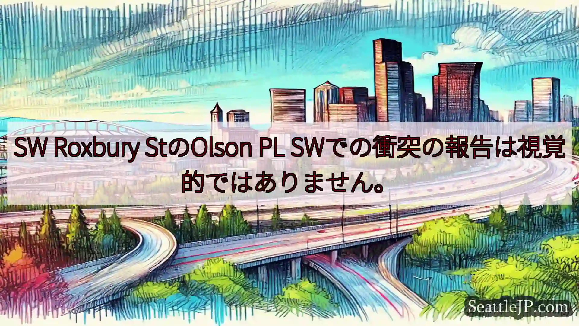 SW Roxbury StのOlson PL SWでの衝突の報告は視覚的ではありません。