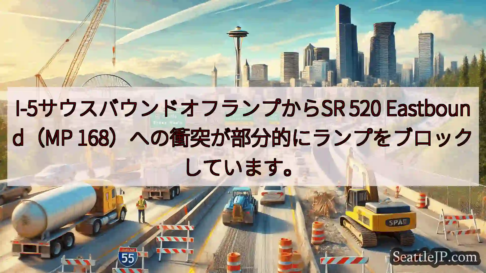 I-5サウスバウンドオフランプからSR 520 Eastbound（MP