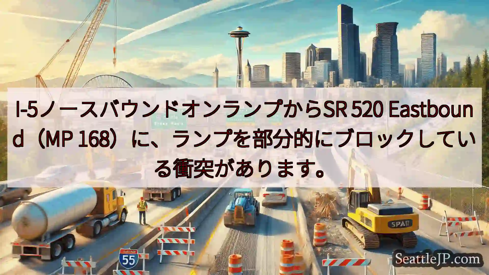 I-5ノースバウンドオンランプからSR 520 Eastbound（MP