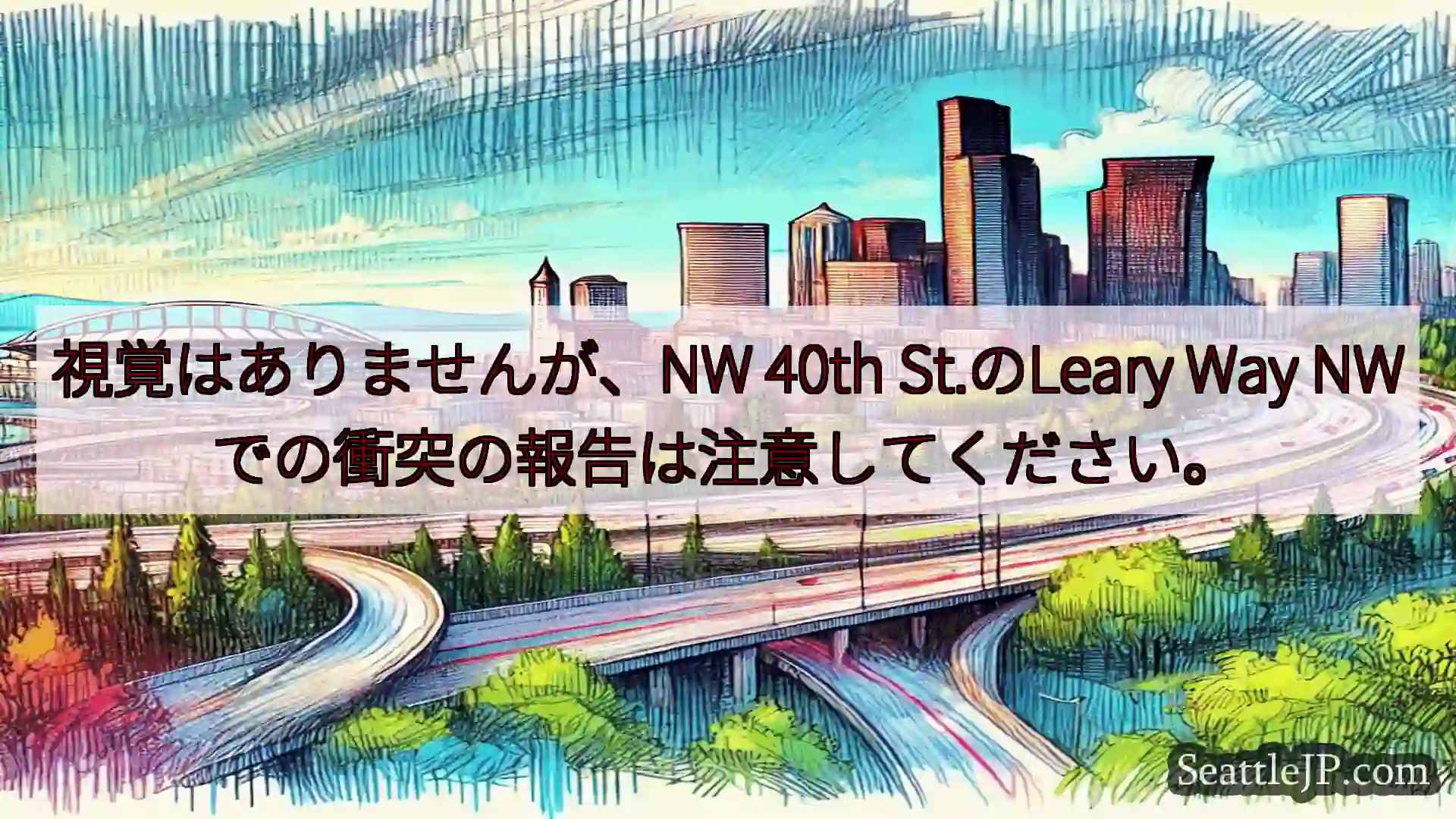 視覚はありませんが、NW 40th St.のLeary Way