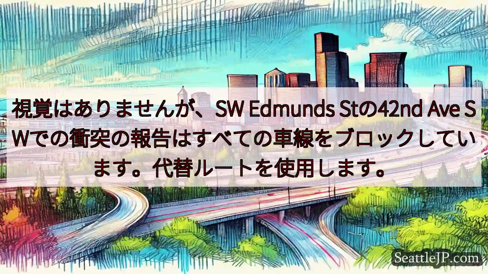 視覚はありませんが、SW Edmunds Stの42nd Ave