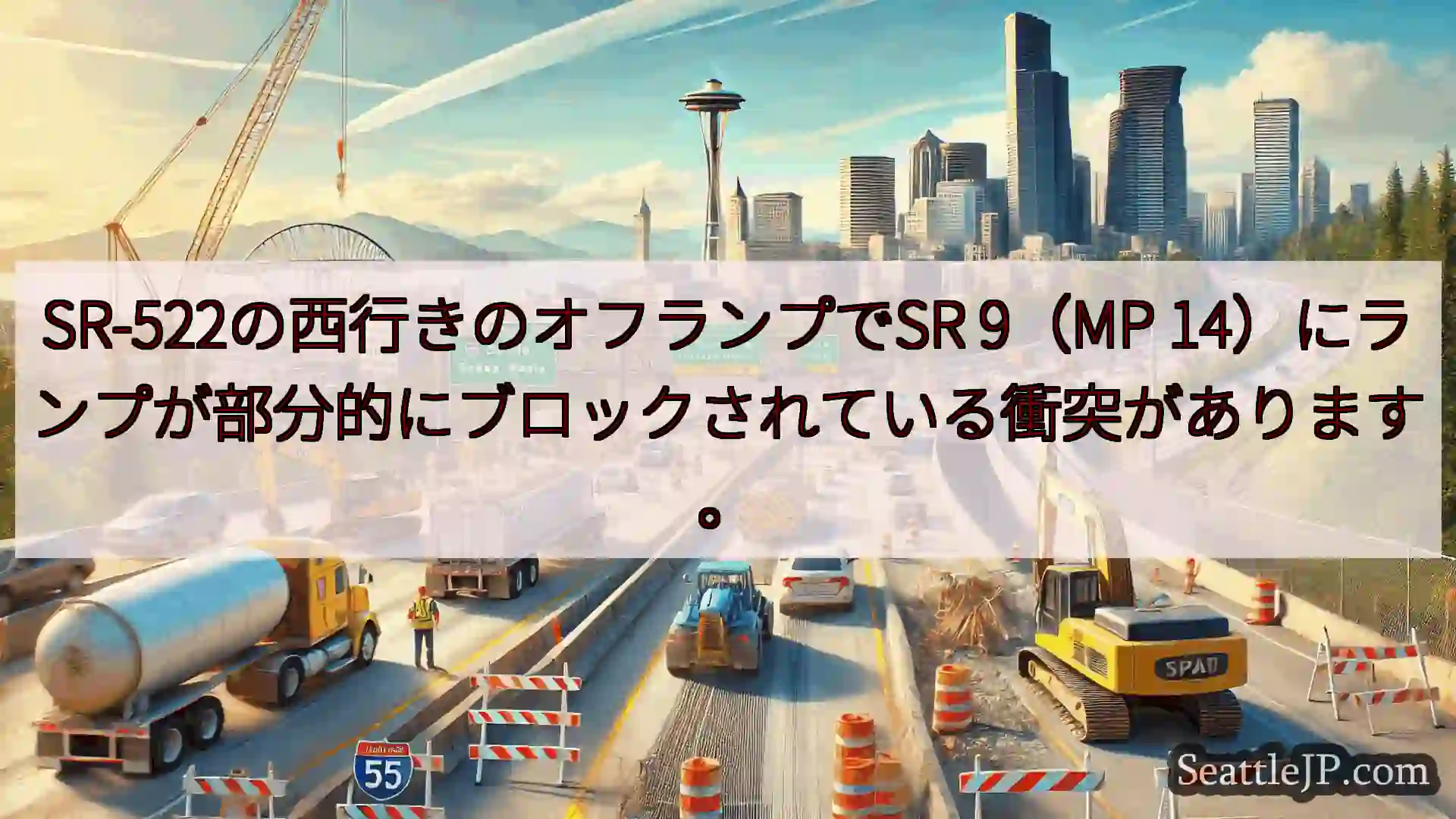SR-522の西行きのオフランプでSR 9（MP