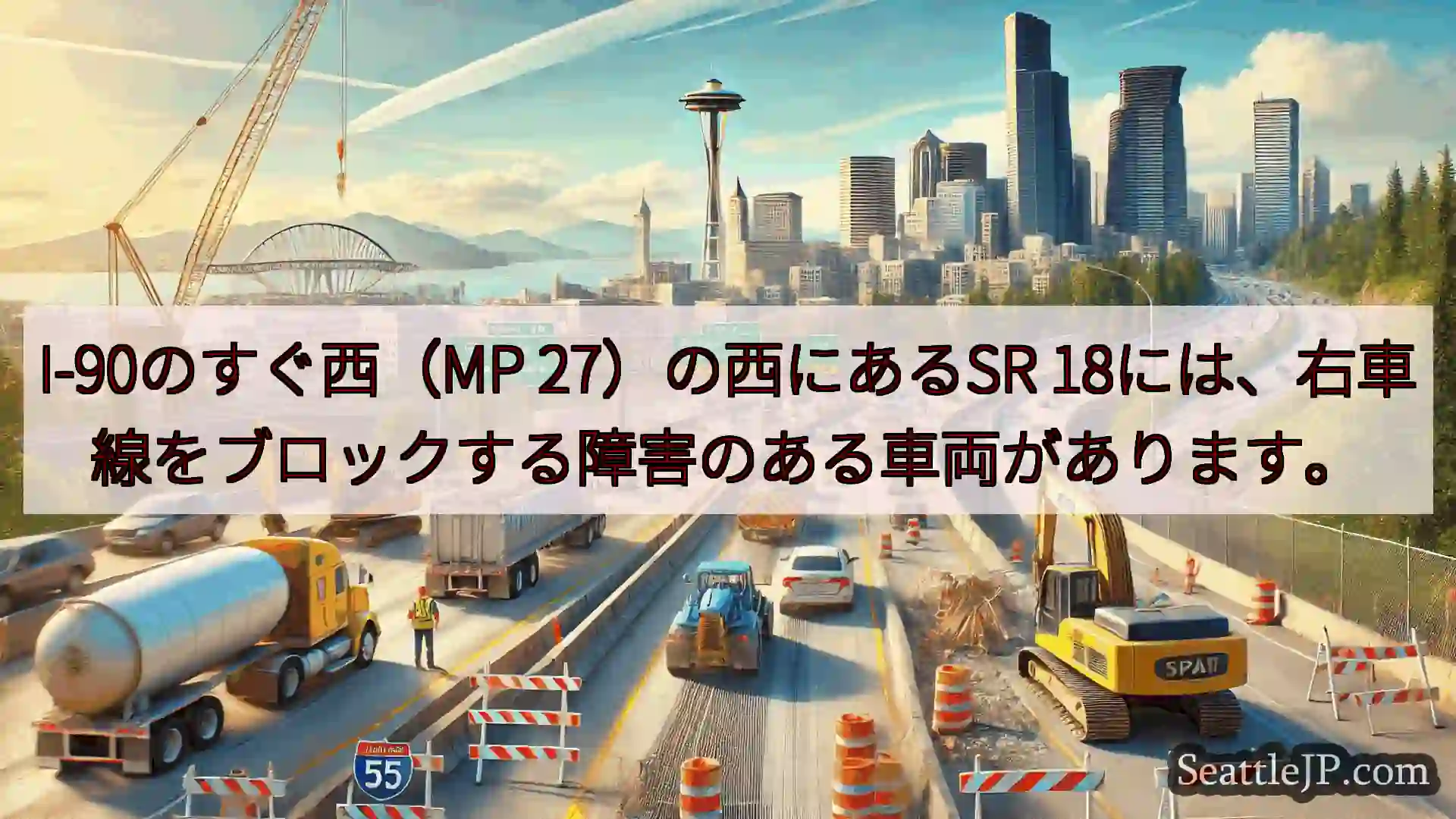 I-90のすぐ西（MP 27）の西にあるSR