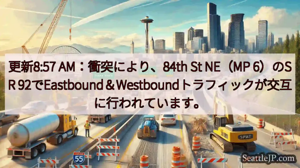 更新8:57 AM：衝突により、84th St NE（MP 6）のSR