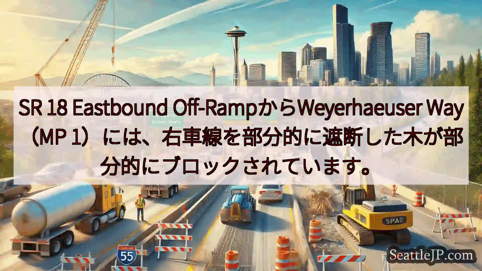SR 18 Eastbound Off-RampからWeyerhaeuser Way（MP