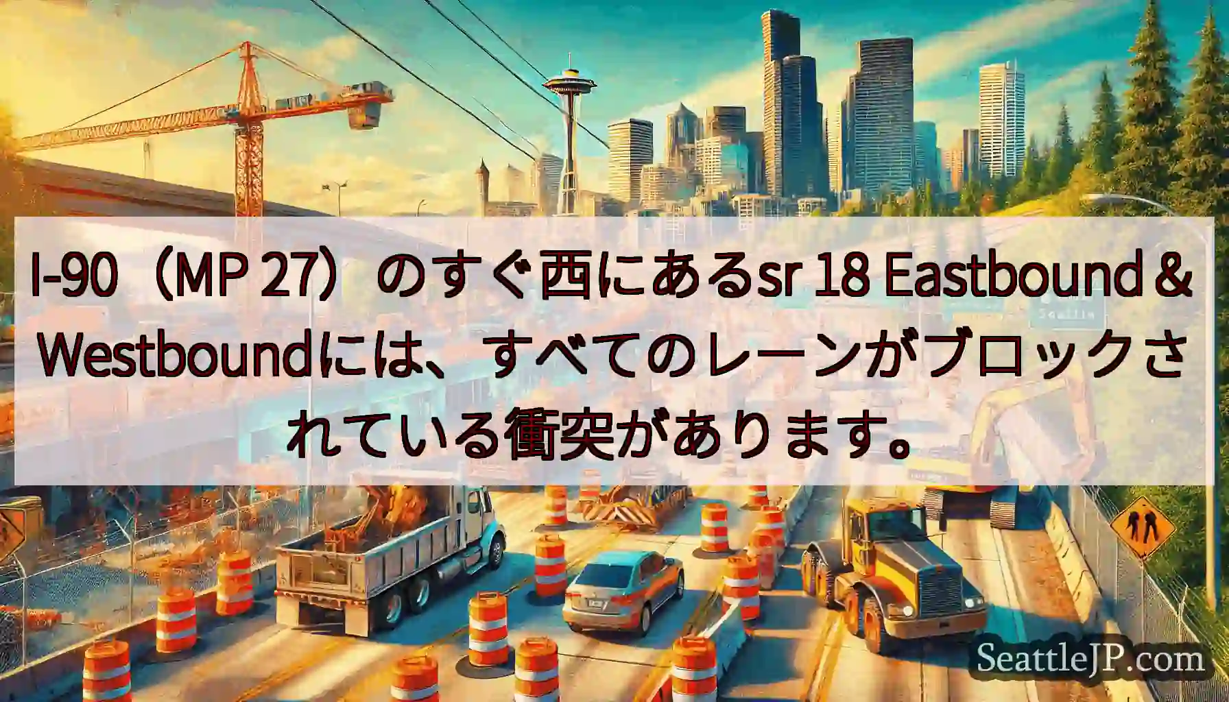 I-90（MP 27）のすぐ西にあるsr 18