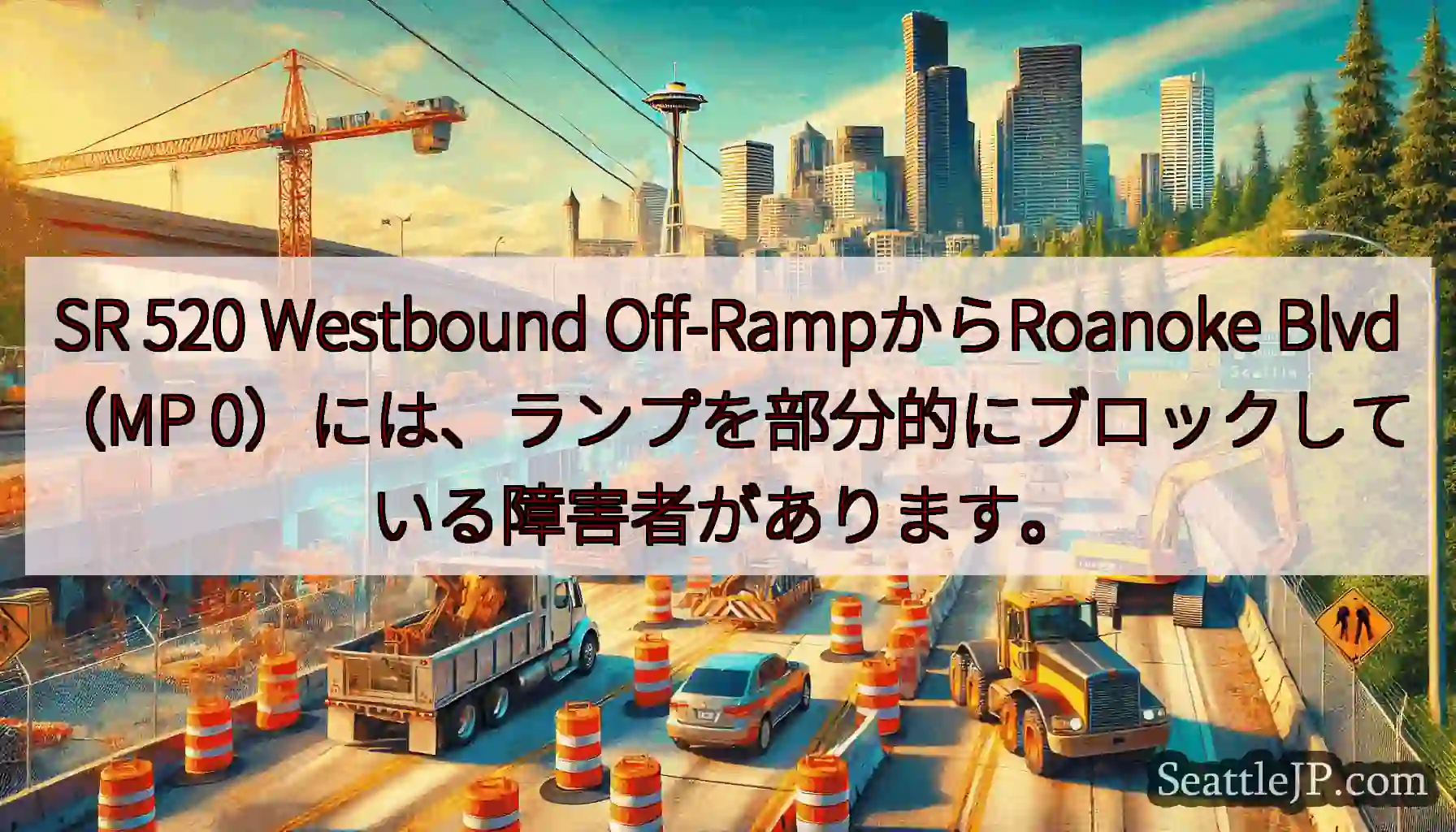 SR 520 Westbound Off-RampからRoanoke Blvd（MP
