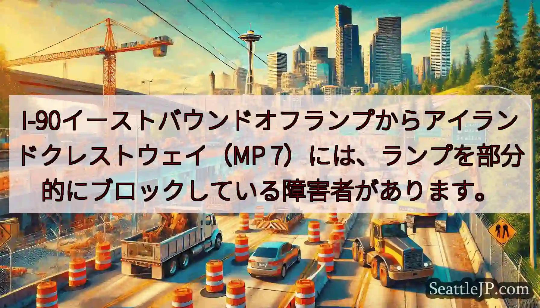 I-90イーストバウンドオフランプからアイランドクレストウェイ（MP