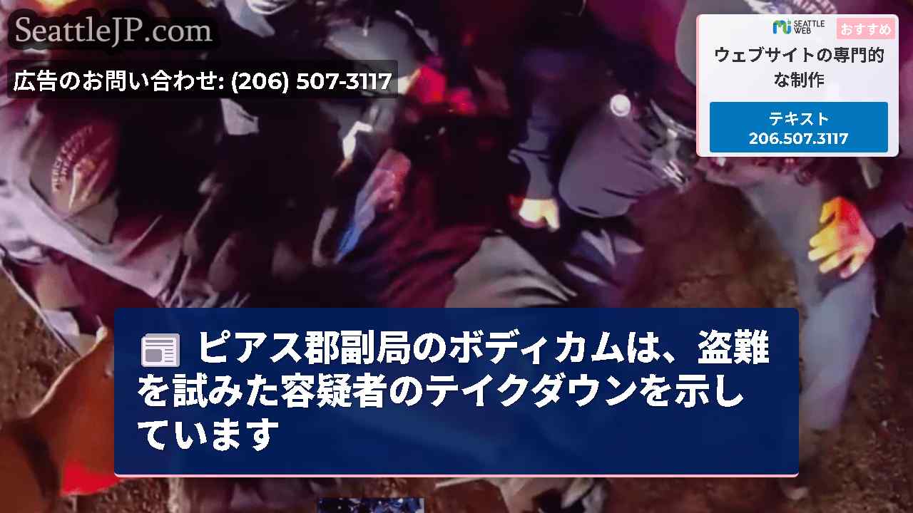 ピアス郡副局のボディカムは、盗難を試みた容疑者のテイクダウンを示しています