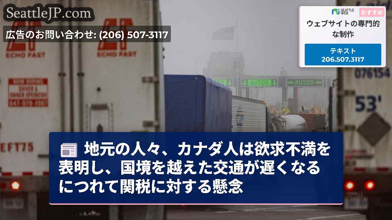 地元の人々、カナダ人は欲求不満を表明し、国境を越えた交通が遅くなるにつれて関税に対する懸念