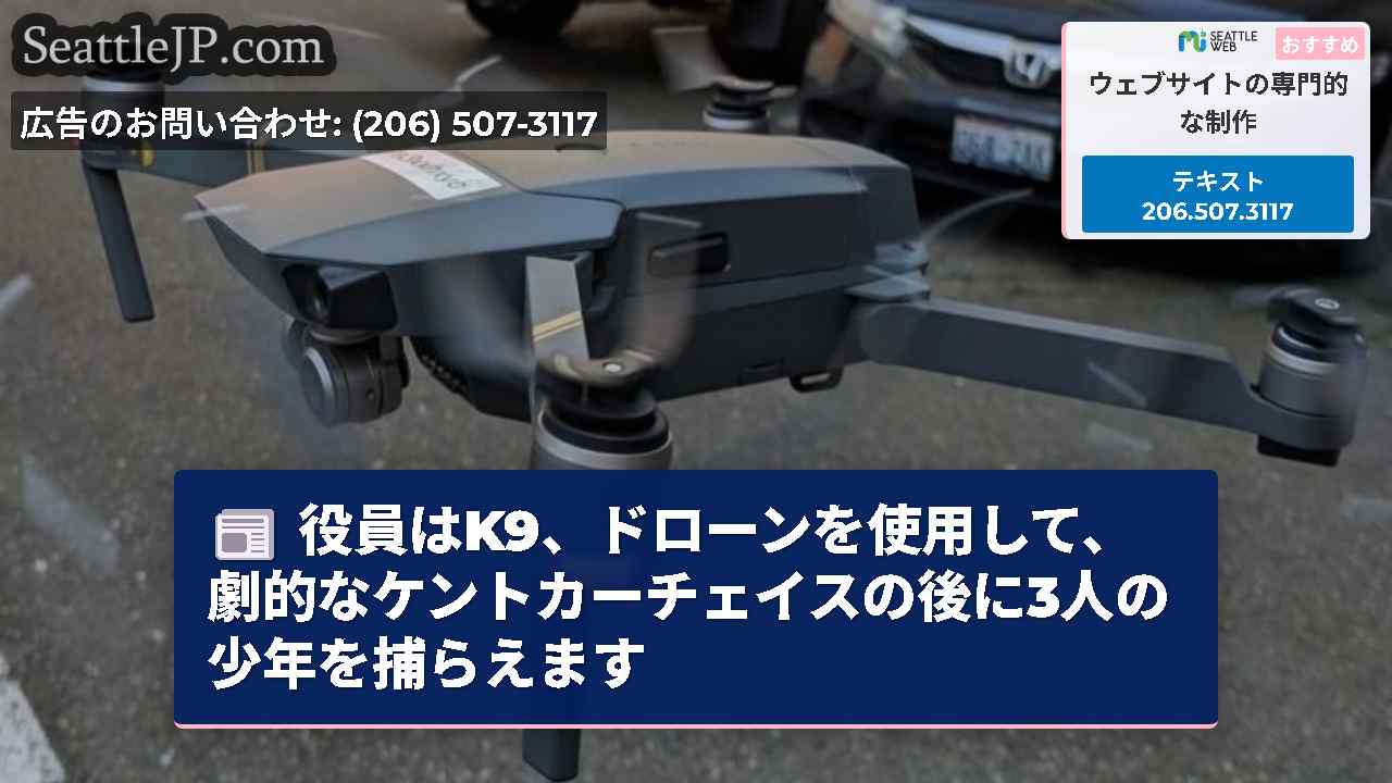 役員はK9、ドローンを使用して、劇的なケントカーチェイスの後に3人の少年を捕らえます