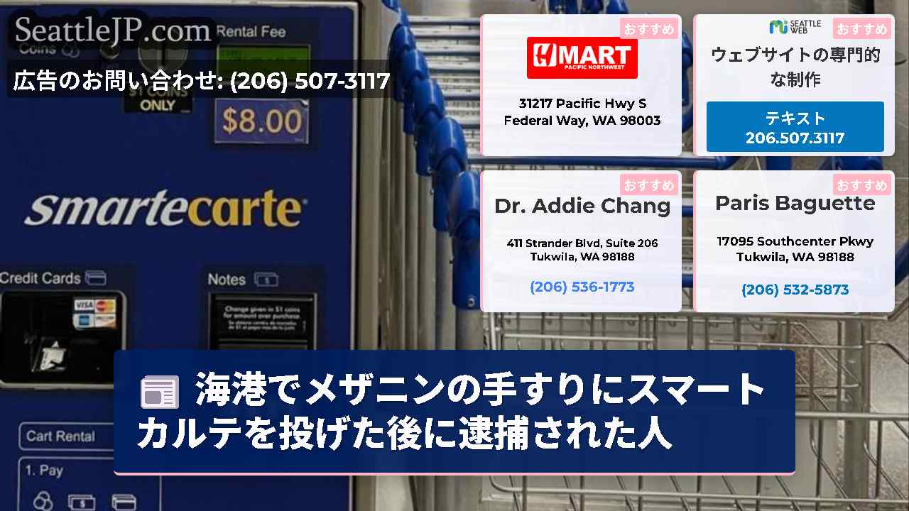 海港でメザニンの手すりにスマートカルテを投げた後に逮捕された人