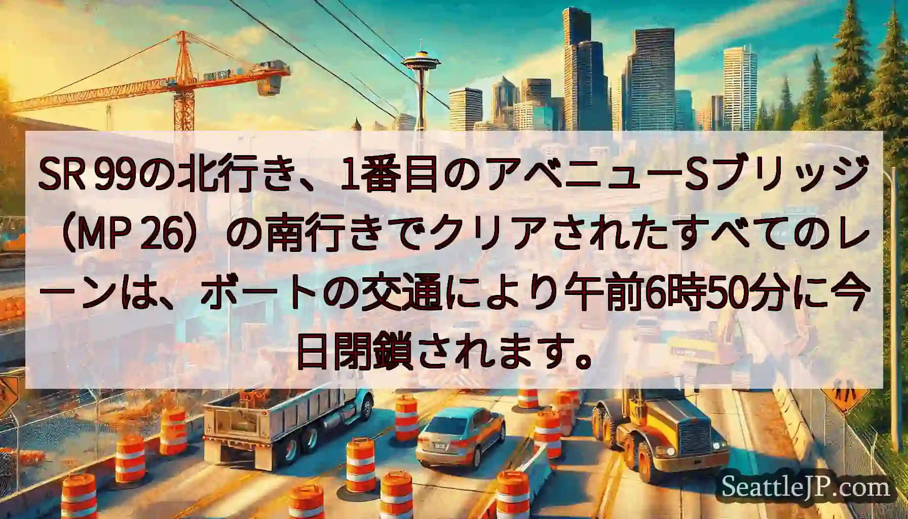 SR 99の北行き、1番目のアベニューSブリッジ（MP
