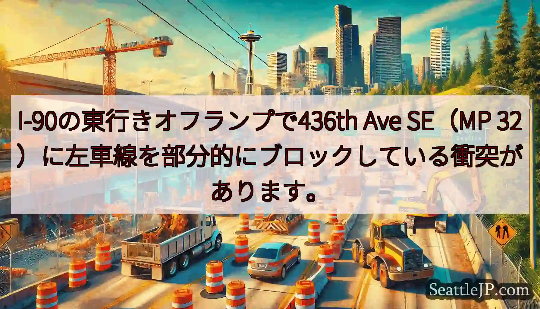 I-90の東行きオフランプで436th Ave SE（MP