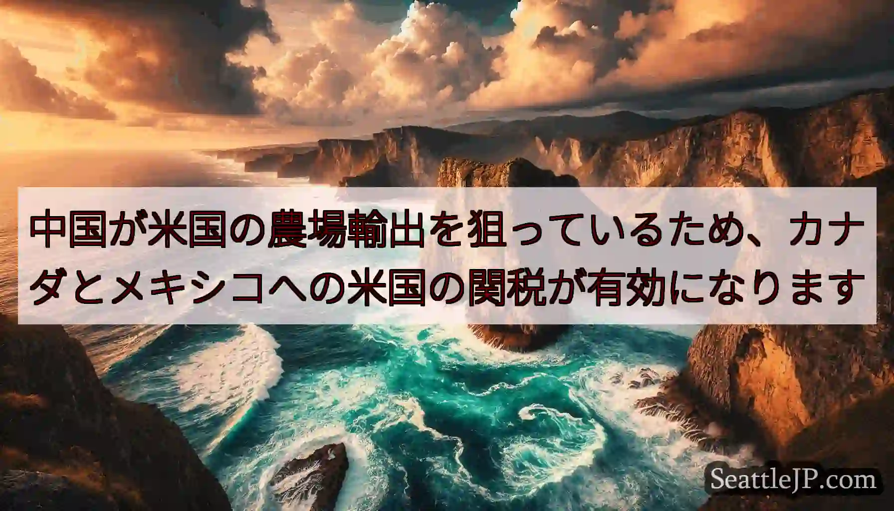 中国が米国の農場輸出を狙っているため、カナダとメキシコへの米国の関税が有効になります