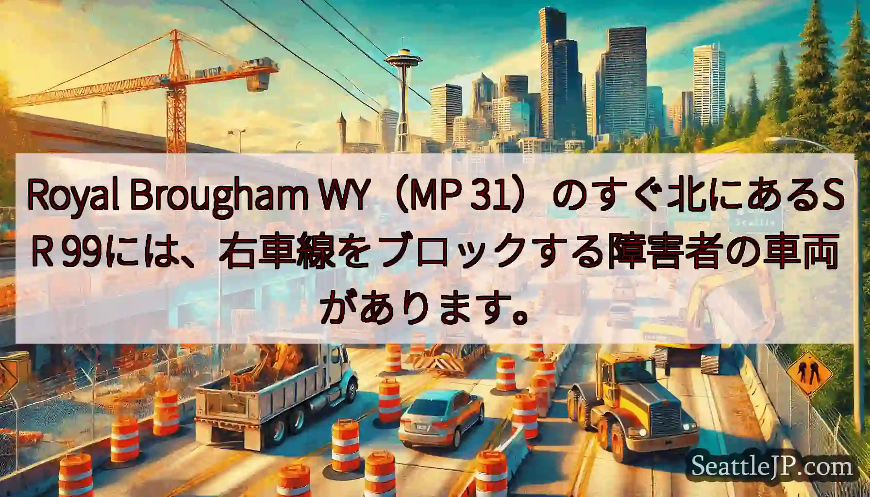 Royal Brougham WY（MP 31）のすぐ北にあるSR