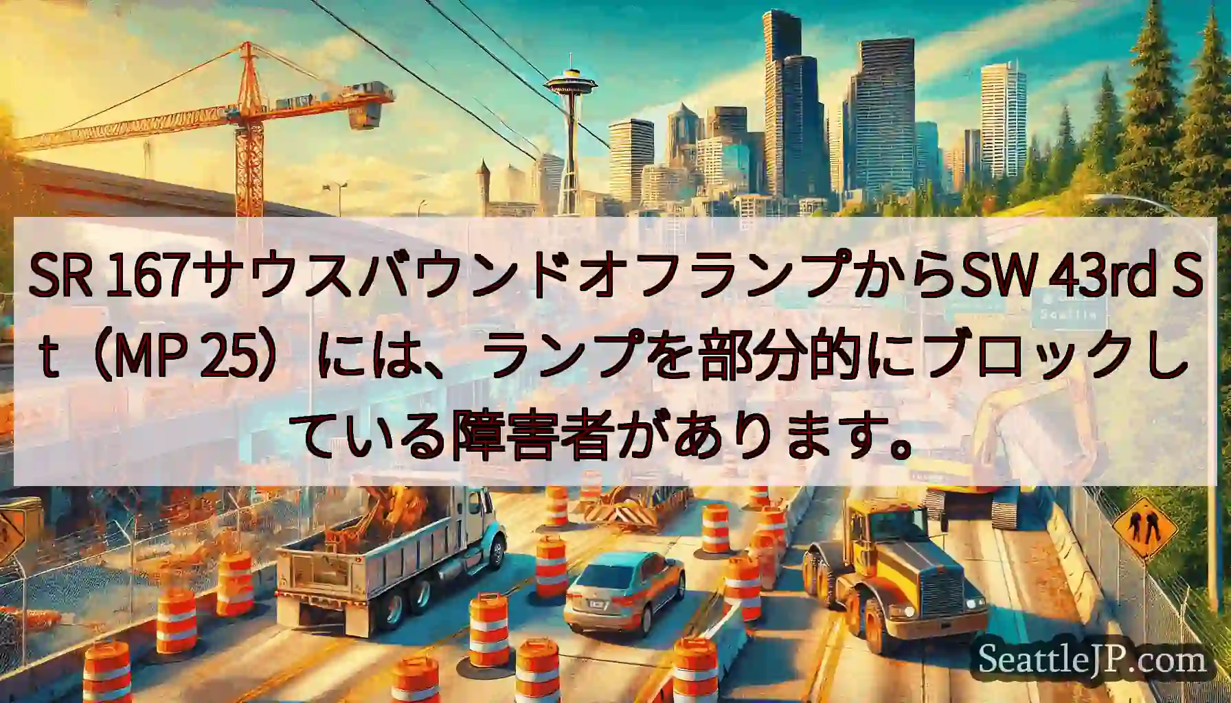 SR 167サウスバウンドオフランプからSW 43rd St（MP