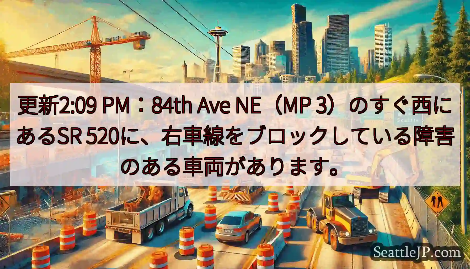 更新2:09 PM：84th Ave NE（MP 3）のすぐ西にあるSR