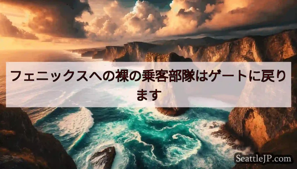 フェニックスへの裸の乗客部隊はゲートに戻ります