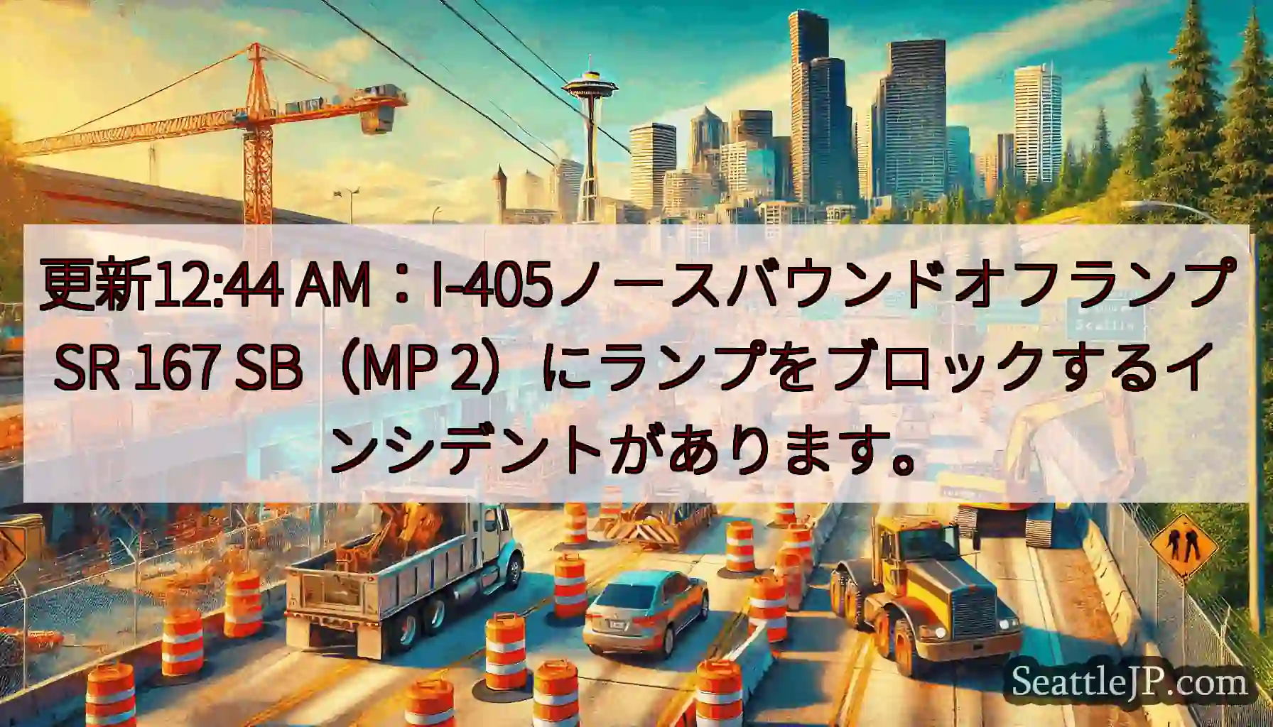 更新12:44 AM：I-405ノースバウンドオフランプSR 167 SB（MP