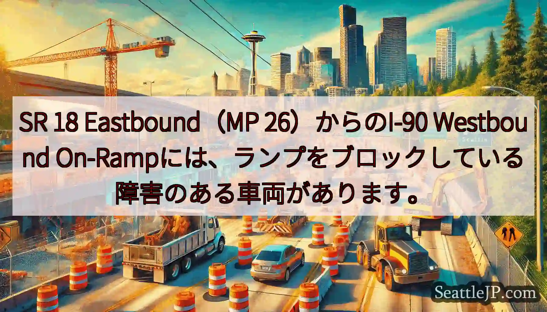 SR 18 Eastbound（MP 26）からのI-90 Westbound