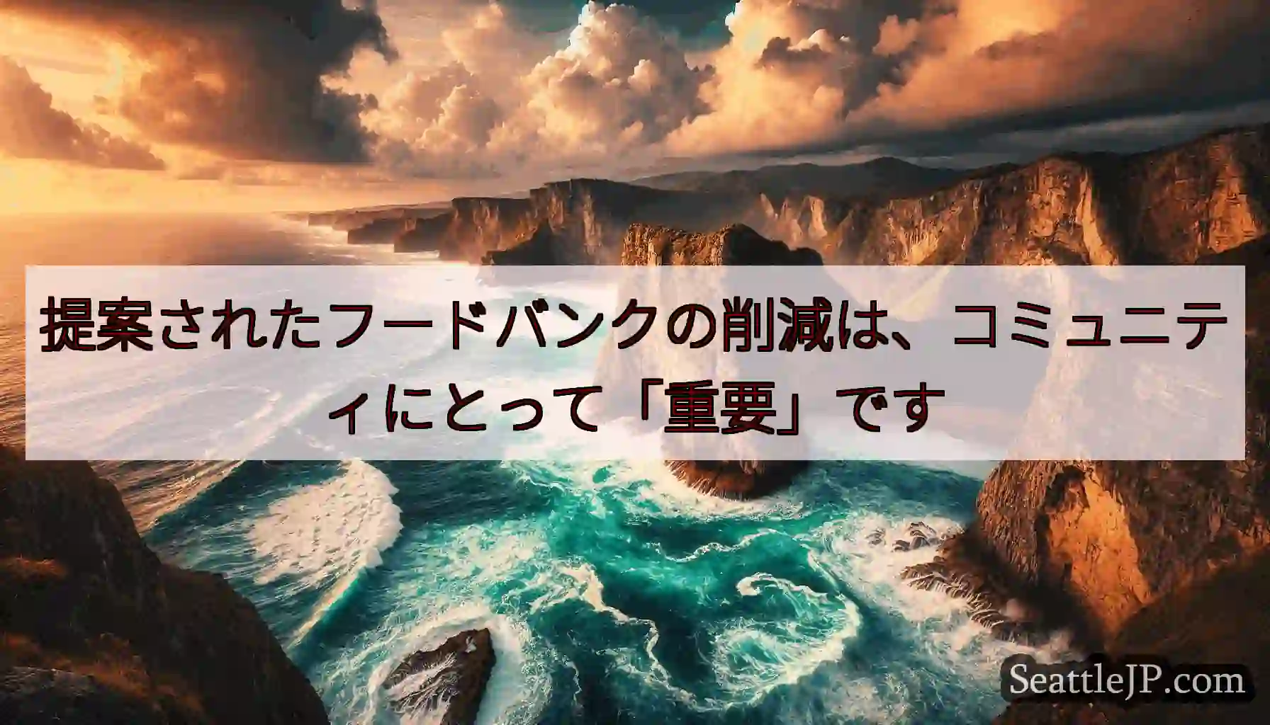 提案されたフードバンクの削減は、コミュニティにとって「重要」です