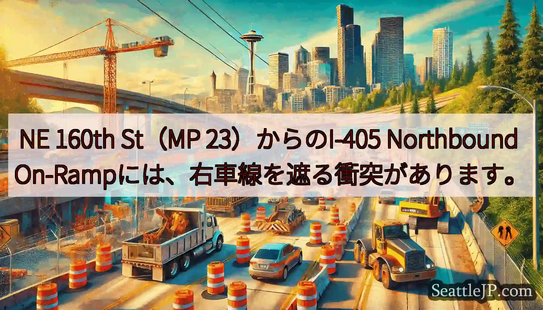 NE 160th St（MP 23）からのI-405 Northbound