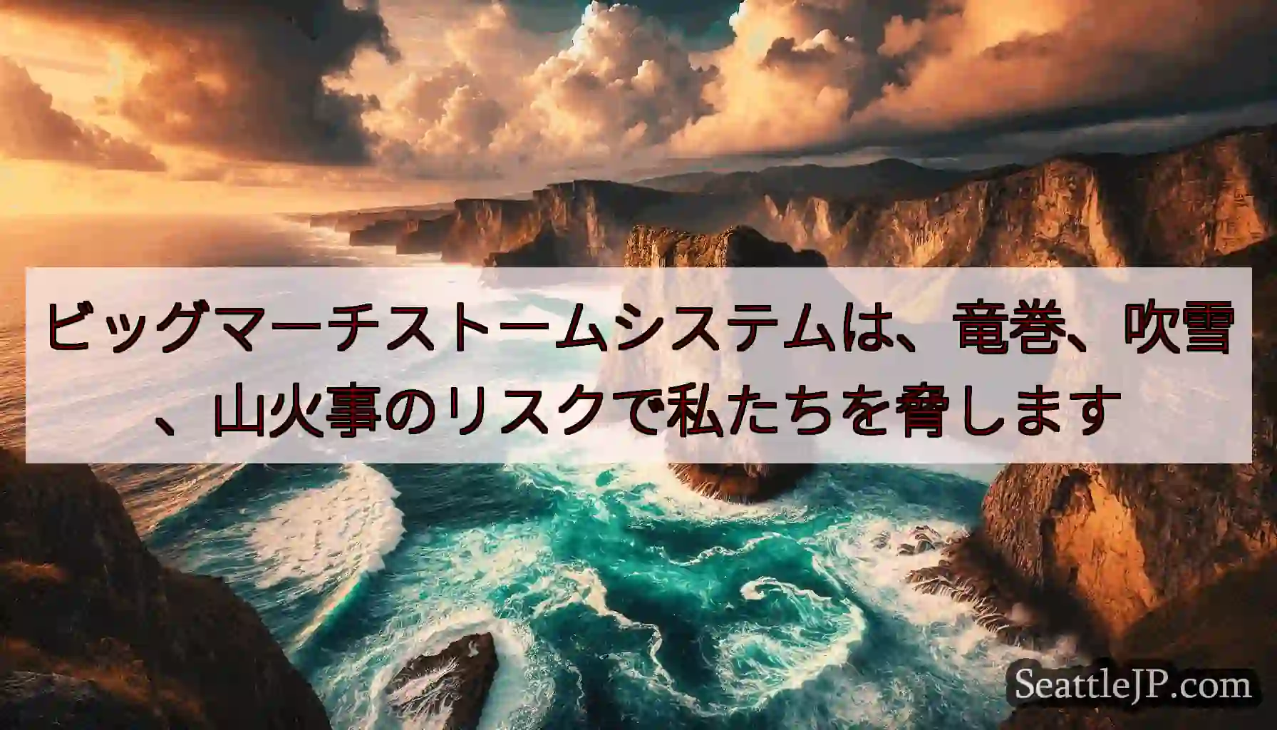 ビッグマーチストームシステムは、竜巻、吹雪、山火事のリスクで私たちを脅します