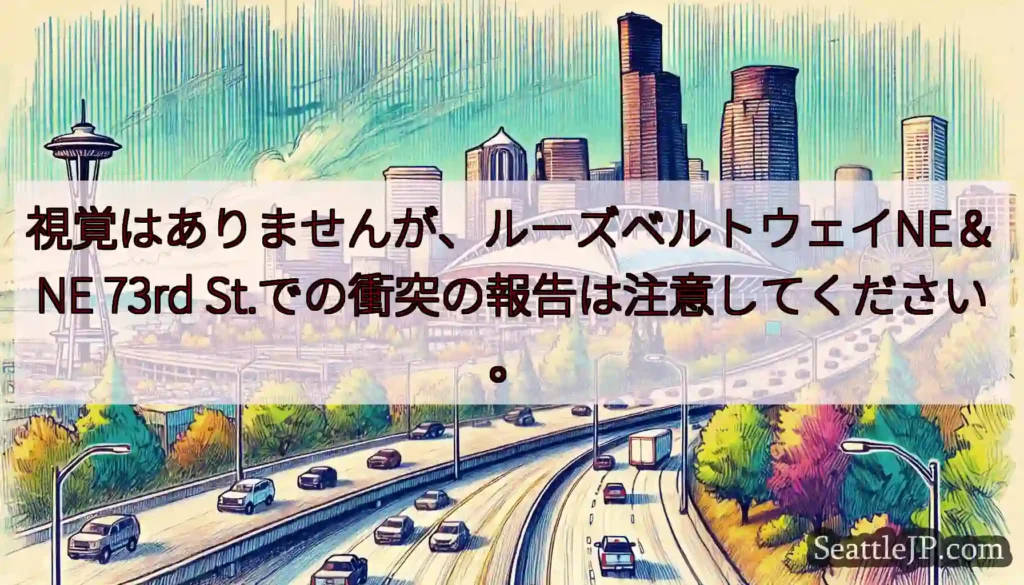 視覚はありませんが、ルーズベルトウェイNE＆NE 73rd St.での衝突の報告は注意してください。