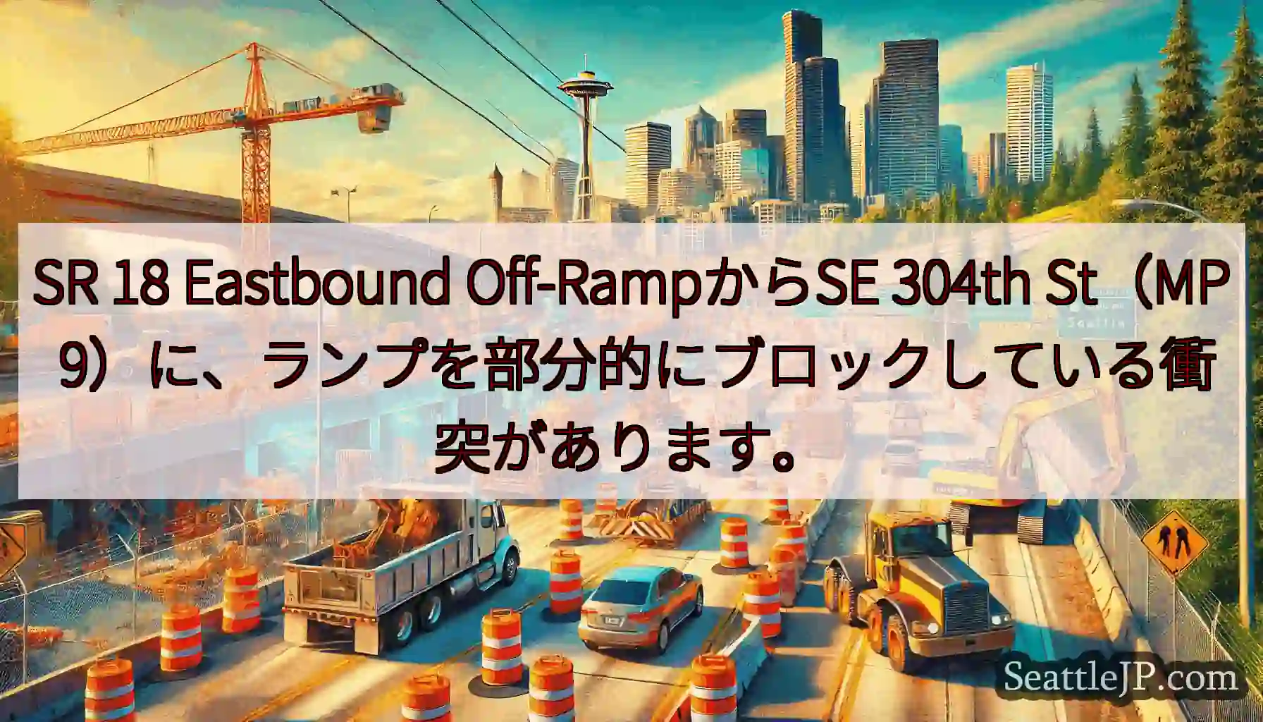 SR 18 Eastbound Off-RampからSE 304th St（MP