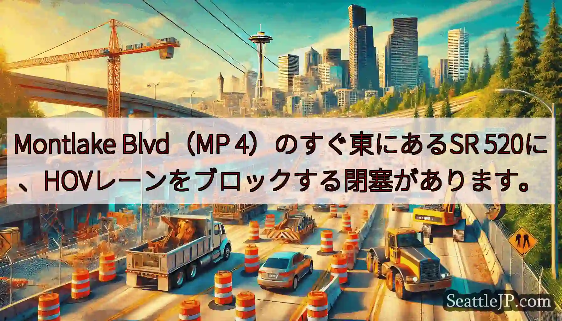 Montlake Blvd（MP 4）のすぐ東にあるSR