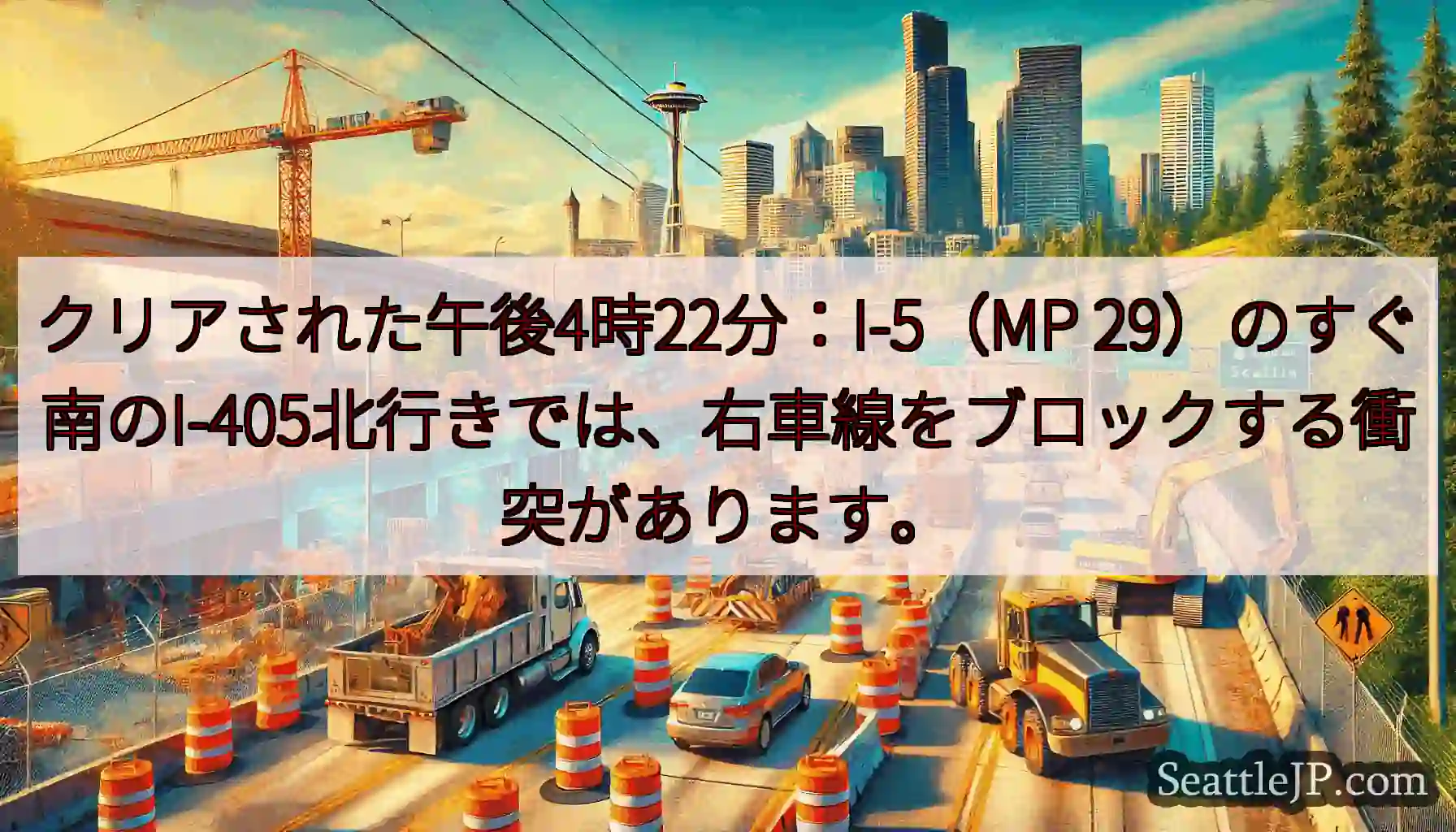 クリアされた午後4時22分：I-5（MP