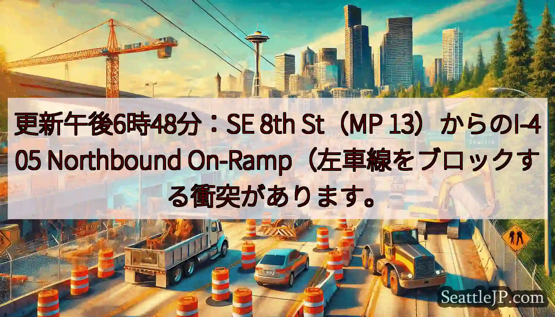 更新午後6時48分：SE 8th St（MP 13）からのI-405 Northbound