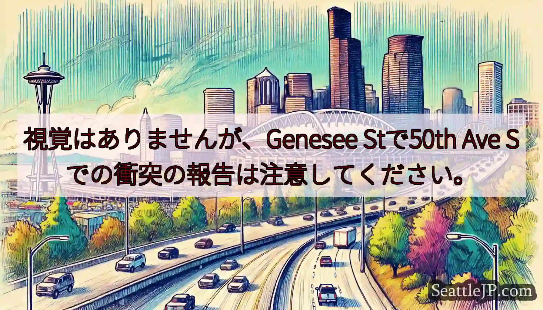 視覚はありませんが、Genesee Stで50th Ave Sでの衝突の報告は注意してください。