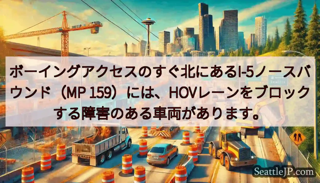 ボーイングアクセスのすぐ北にあるI-5ノースバウンド（MP