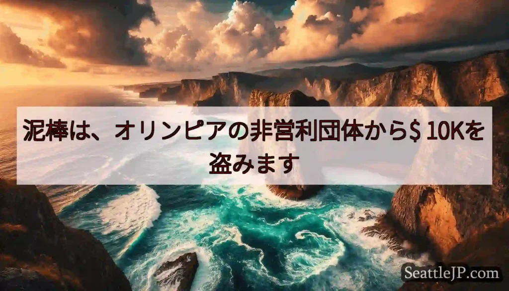 泥棒は、オリンピアの非営利団体から$ 10Kを盗みます