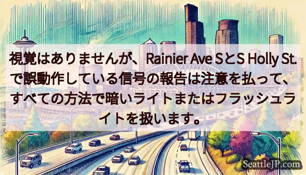 視覚はありませんが、Rainier Ave SとS Holly