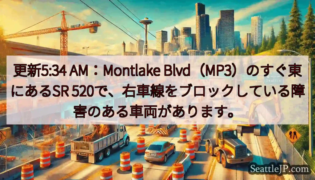 更新5:34 AM：Montlake Blvd（MP3）のすぐ東にあるSR