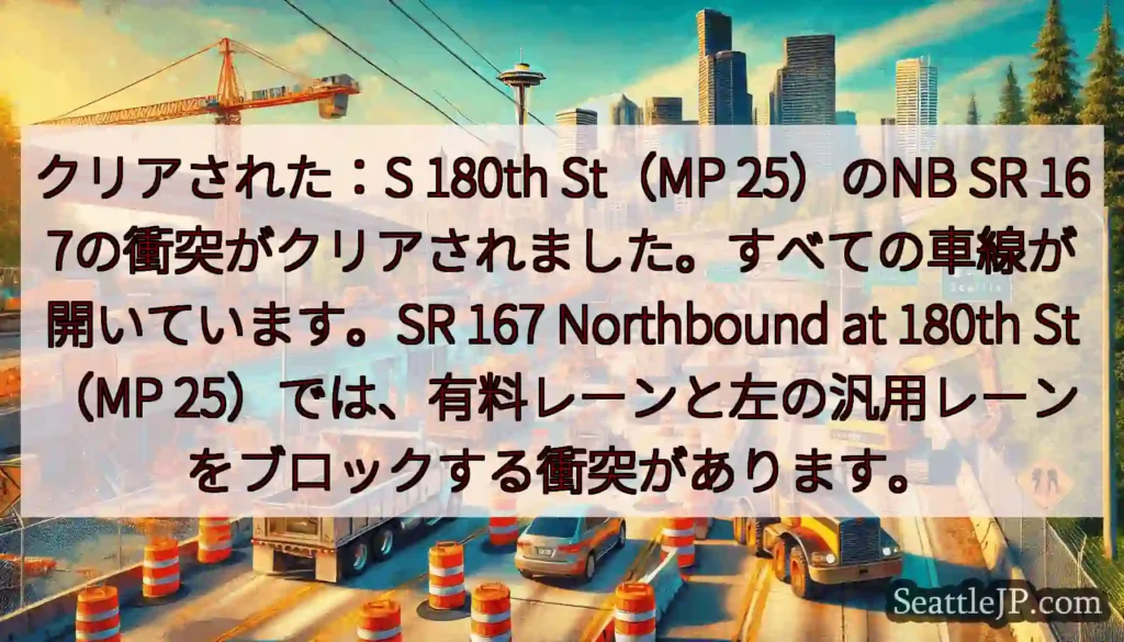 クリアされた：S 180th St（MP 25）のNB SR