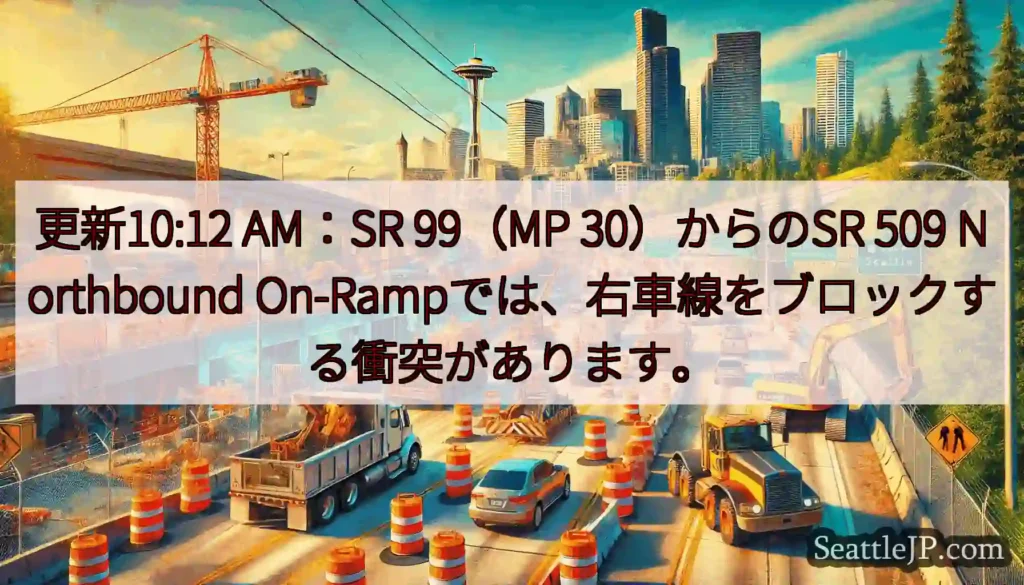 更新10:12 AM：SR 99（MP 30）からのSR 509 Northbound