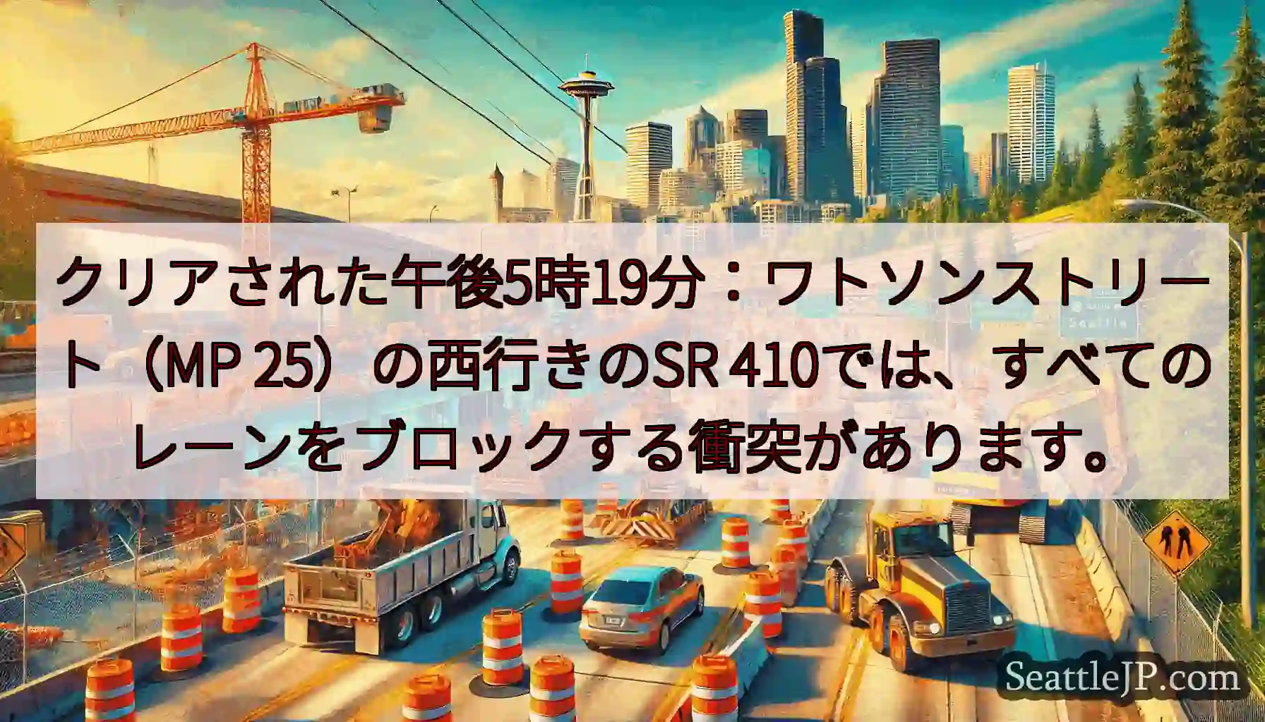 クリアされた午後5時19分：ワトソンストリート（MP 25）の西行きのSR