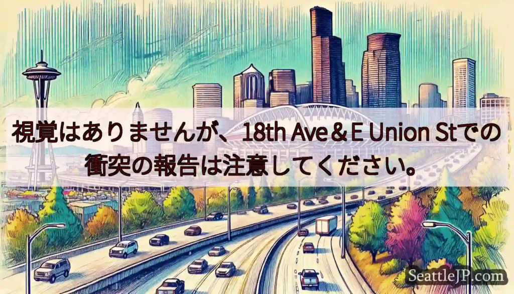 視覚はありませんが、18th Ave＆E Union Stでの衝突の報告は注意してください。