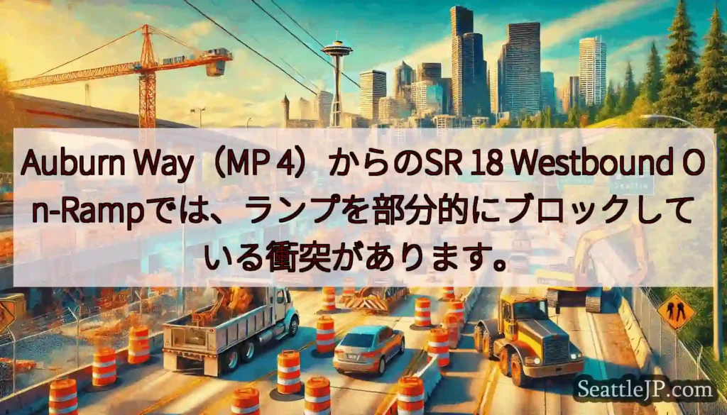 Auburn Way（MP 4）からのSR 18 Westbound