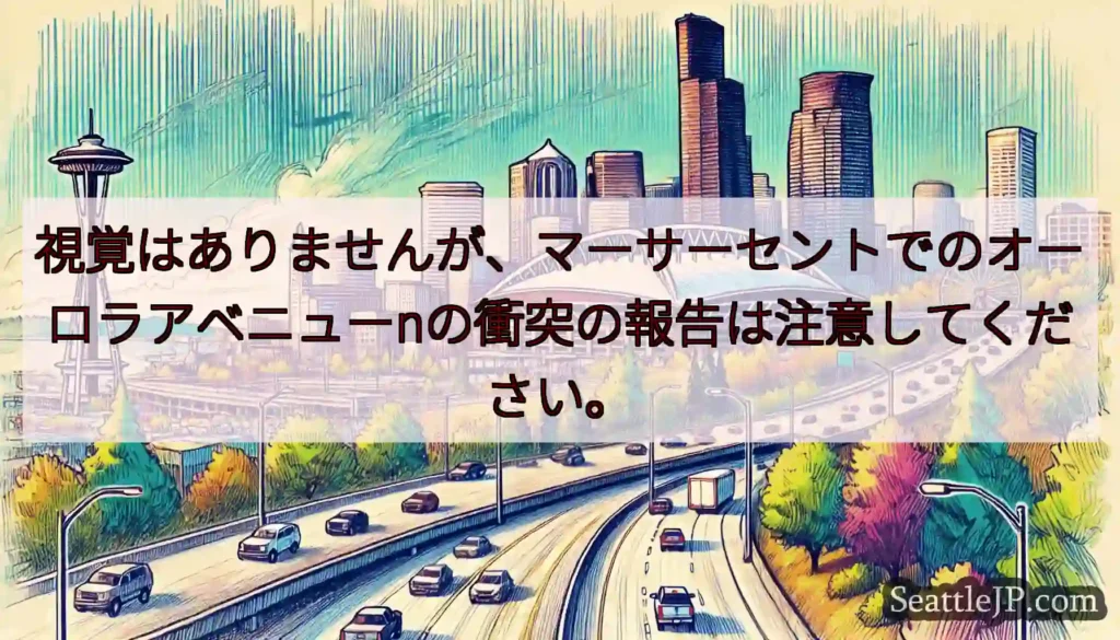 視覚はありませんが、マーサーセントでのオーロラアベニューnの衝突の報告は注意してください。