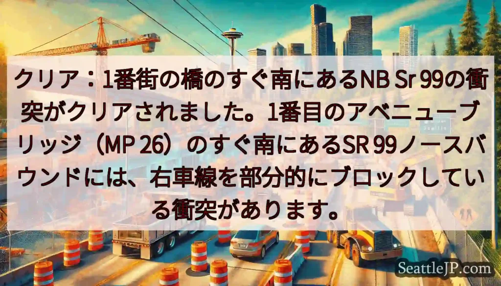 クリア：1番街の橋のすぐ南にあるNB Sr