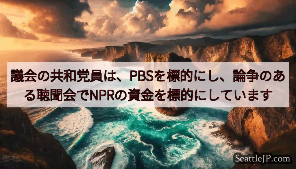 議会の共和党員は、PBSを標的にし、論争のある聴聞会でNPRの資金を標的にしています