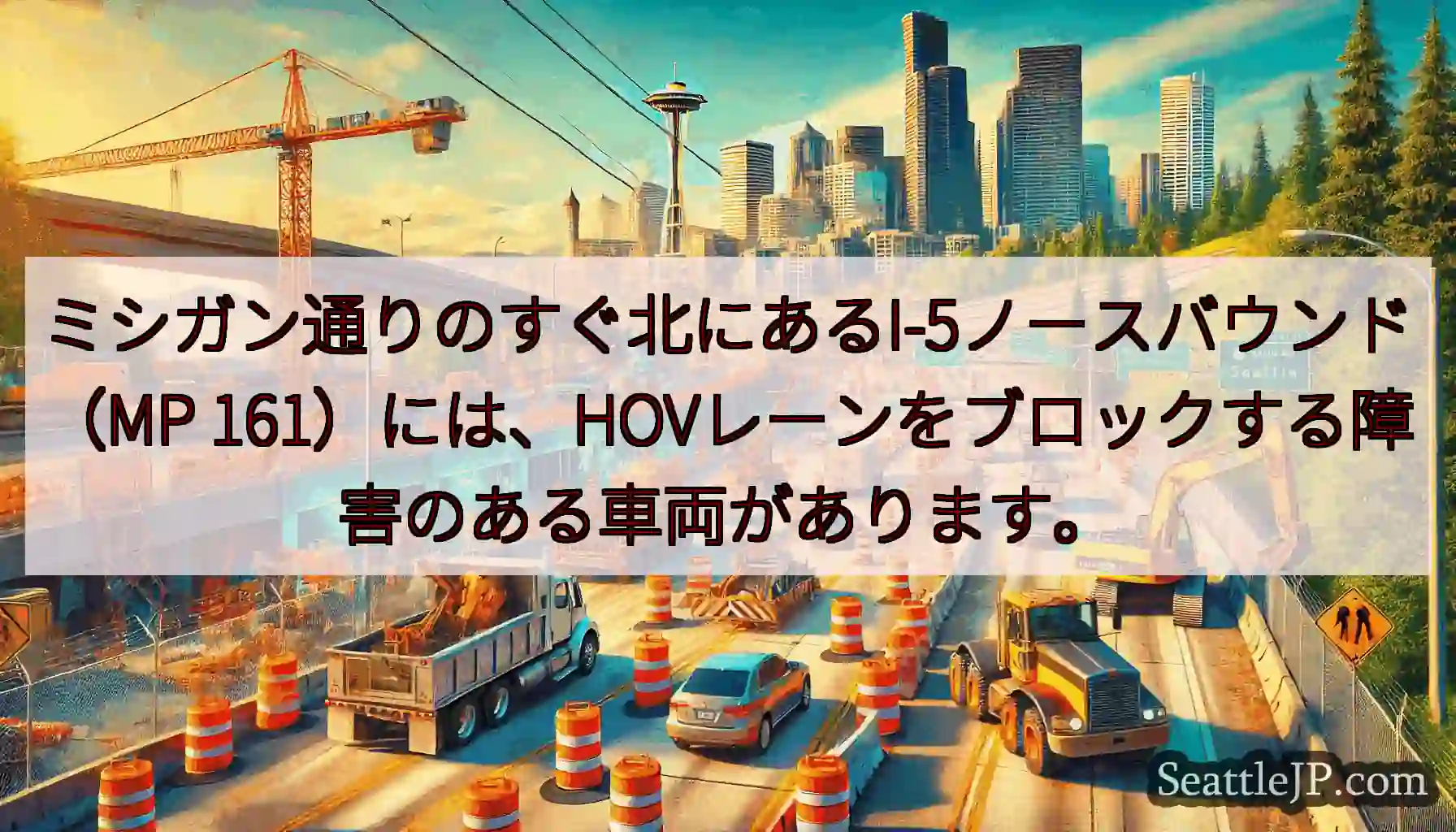 ミシガン通りのすぐ北にあるI-5ノースバウンド（MP